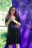 ROBE PORTE-FEUILLE NOIRE DEUX BRODERIES