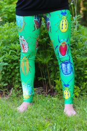 LEGGING VERT INSECTES COLORÉS