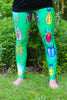 LEGGING VERT INSECTES COLORÉS