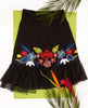 JUPE NOIRE EN “A” BRODERIES SYMÉTRIQUES