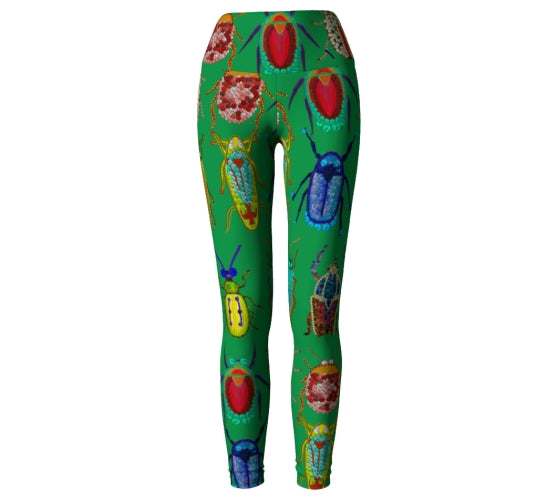 LEGGING VERT INSECTES COLORÉS