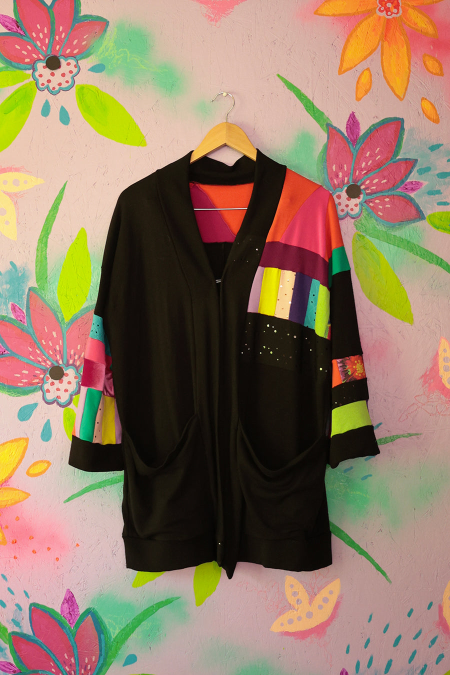VESTE PATCHWORK NOIR-COULEURS P\M :::