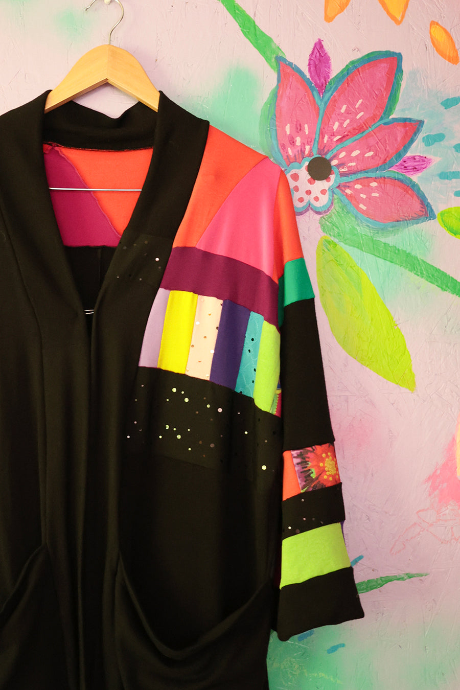 VESTE PATCHWORK NOIR-COULEURS P\M :::