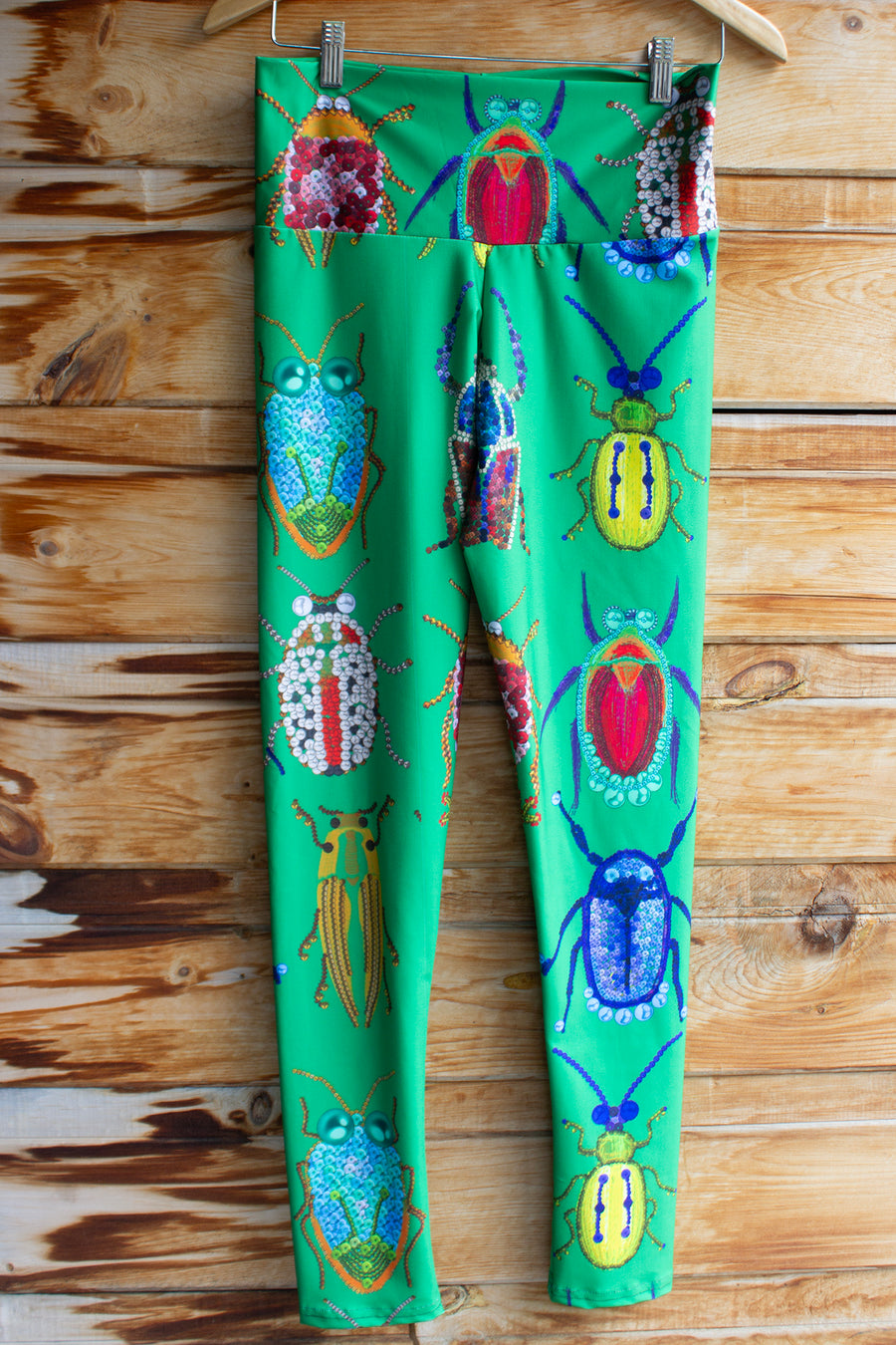 LEGGING VERT INSECTES COLORÉS