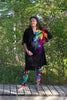 LEGGING NOIR FLEURS TROPICALES COULEURS