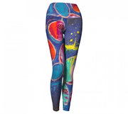 PRINTED LEGGINGS - BLUE AND ORANGE