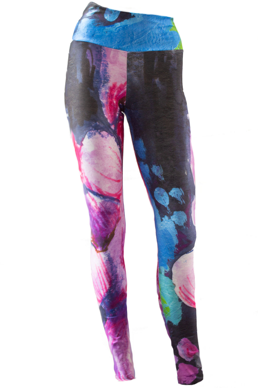 LEGGINGS IMPRESSIONS PEINTURE-MAUVE-LILAS-BLEU