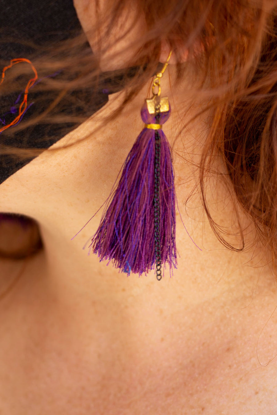 BOUCLE D'OREILLE VIOLET