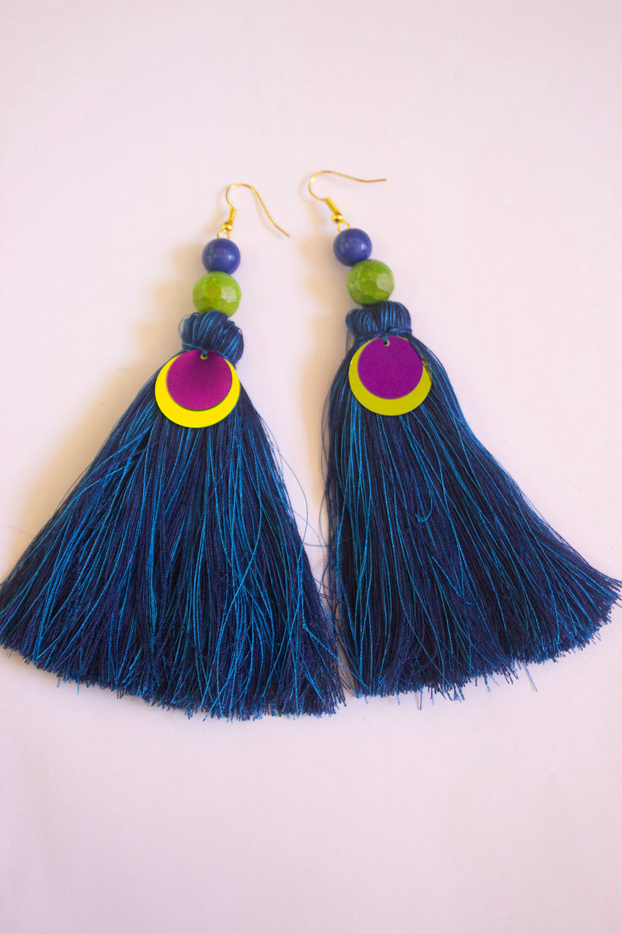 BLUE-GREEN-PRUNE EARRING