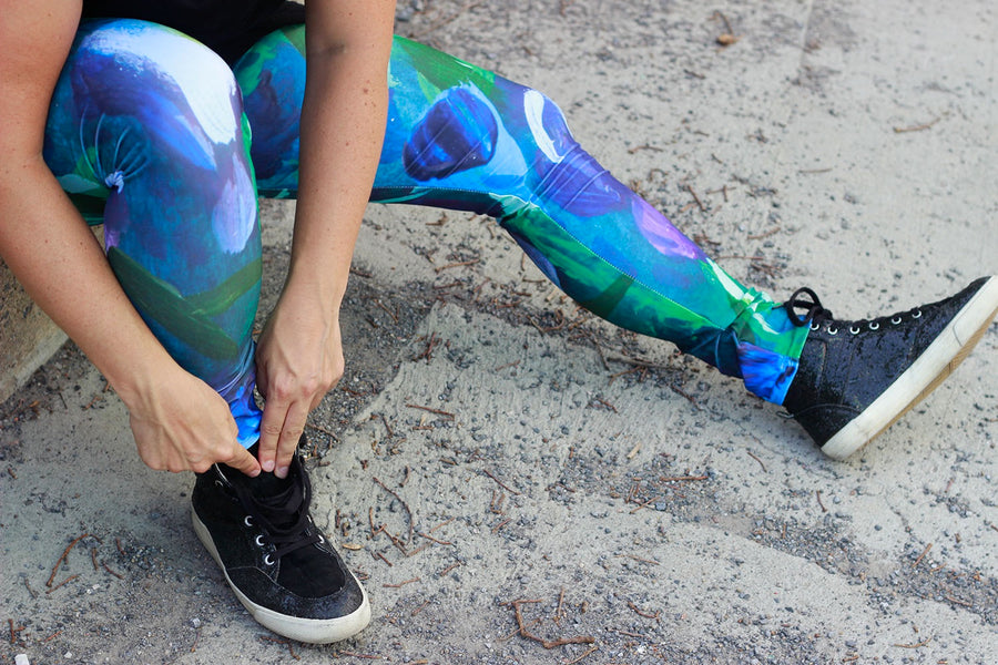 LEGGING IMPRIMÉ-MAUVE-VERT-BLEU