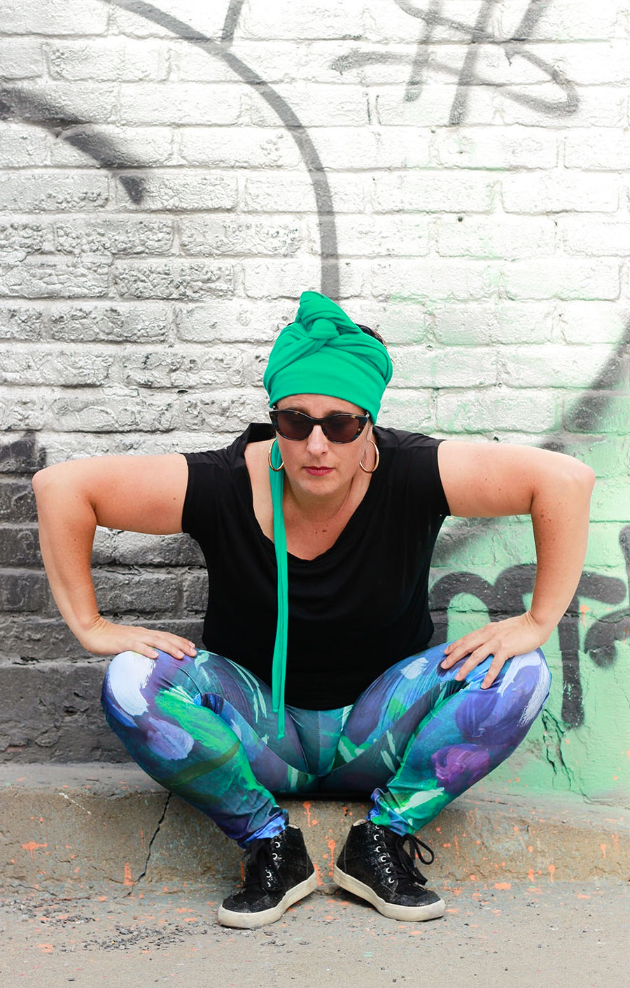 LEGGING IMPRIMÉ-MAUVE-VERT-BLEU