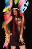 ROBE CHOUETTE AUX APPLIQUÉS EN WAXS AFRICAINS COLORÉS